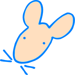 Blue and White Bunny Clipart against a Black Background