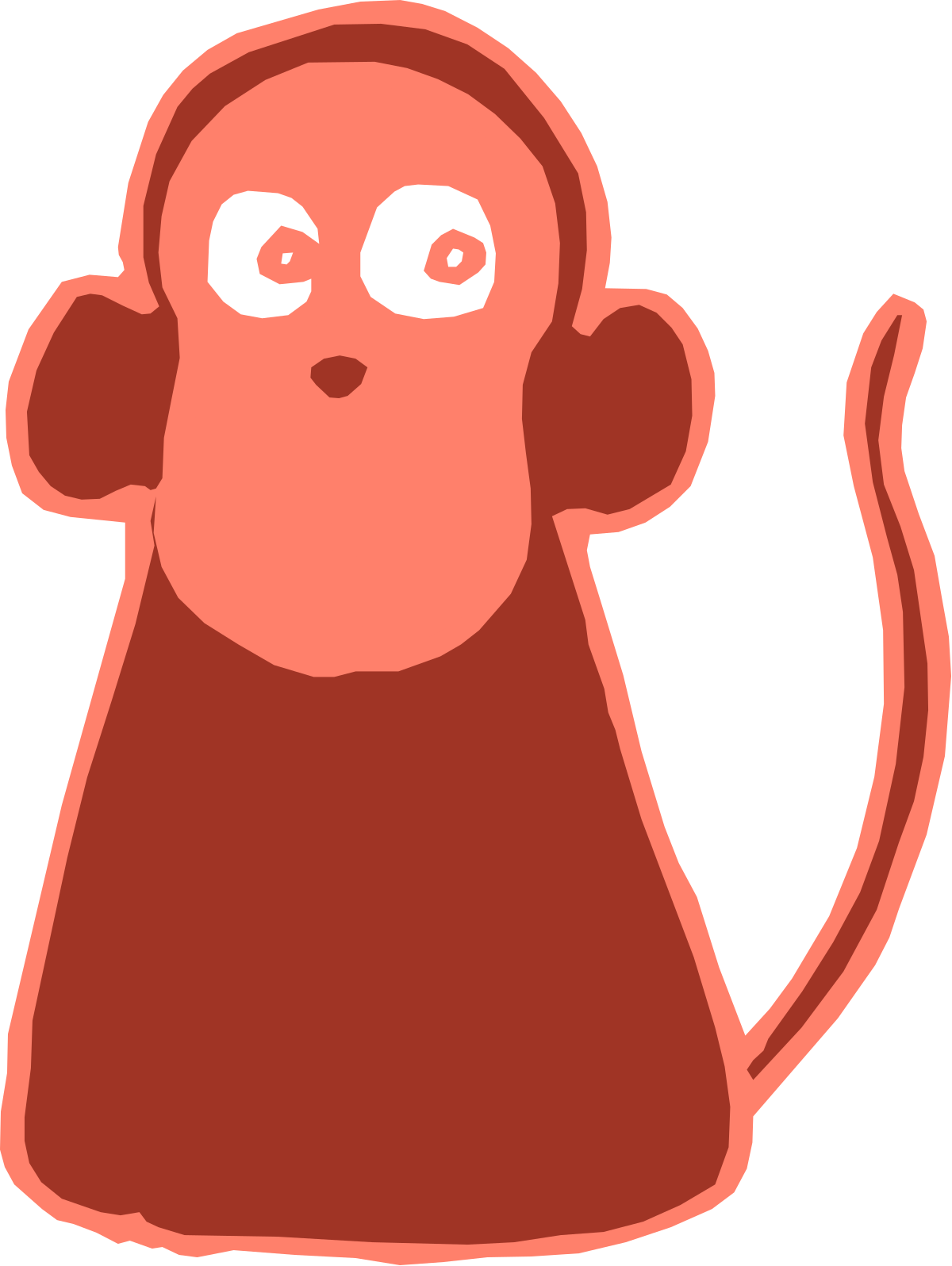 a cartoon monkey with a sad expression clip art png transparent Sad Cartoon Monkey Clipart - Expressive Animal Illustrations