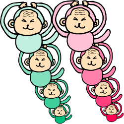 Three Playful Monkeys Clipart - Fun and Whimsical Designs