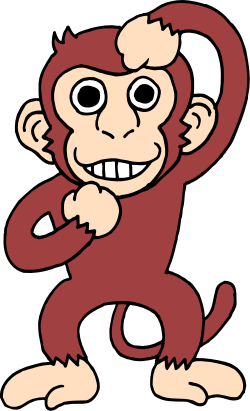 Cartoon Monkey with Big Smile - Playful and Fun Clipart