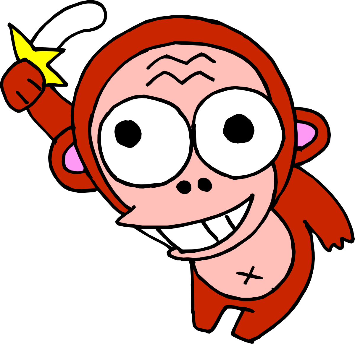a cartoon monkey with a banana on its head clip art png transparent Cartoon Monkey with Banana on Head - Fun Clipart for Creative Projects