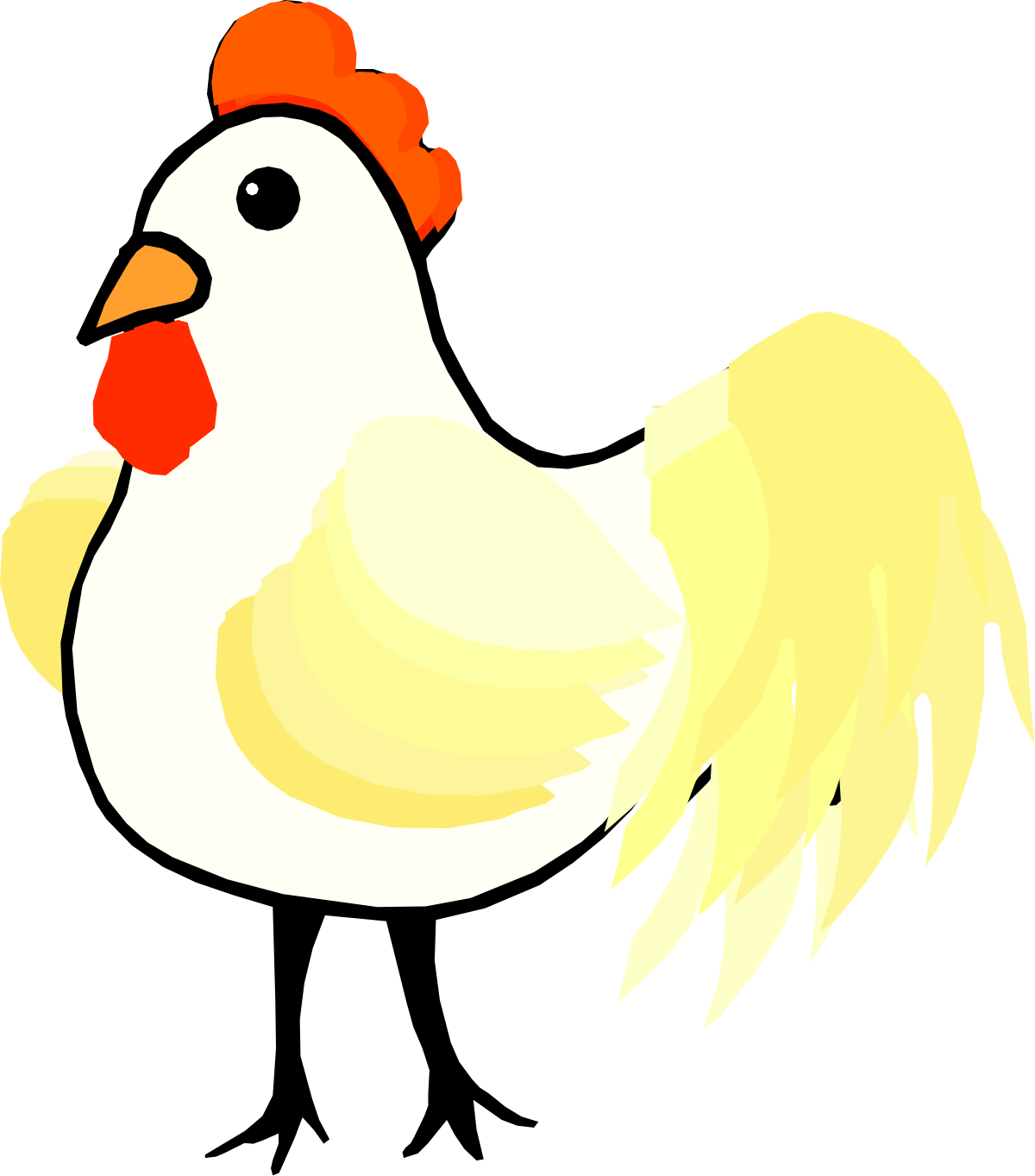 a chicken with a red comb on its head clip art png transparent Chicken with Red Comb Clipart - Vibrant Farm Animal Illustration