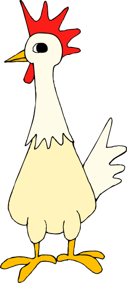Red-Headed Chicken Clipart with Vibrant Yellow Legs