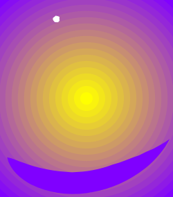 Sun in the Center of Purple and Yellow Background Clipart