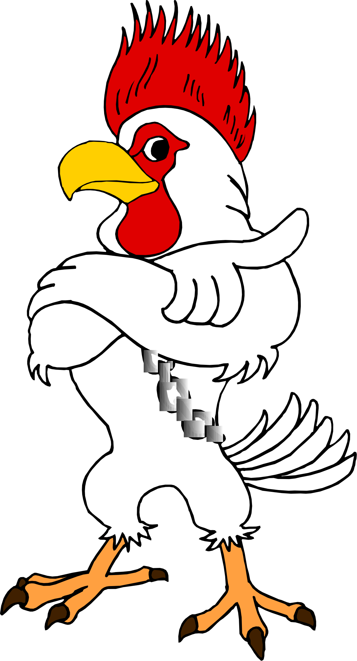 Rooster with Red Head and Yellow Beak Clipart for Vibrant Designs