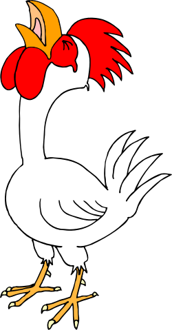 Cartoon Chicken with Red Bow - Charming Clipart for Fun Projects