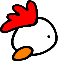 Rooster Head Clipart: Vibrant Red and Yellow Tail Design
