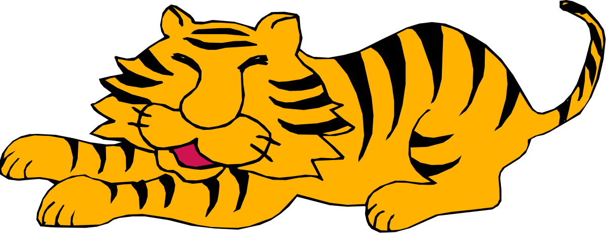 Tiger with Open Mouth Clipart - Majestic Wild Animal Illustration