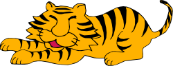Tiger with Open Mouth Clipart - Majestic Wild Animal Illustration