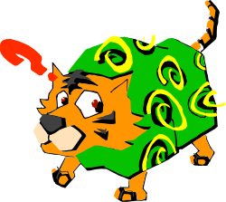 Cartoon Tiger with Green Hat and Red Nose Clipart