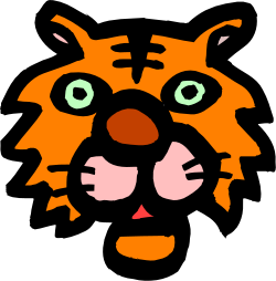 Tiger Face Clipart with Striking Green Eyes for Bold Designs