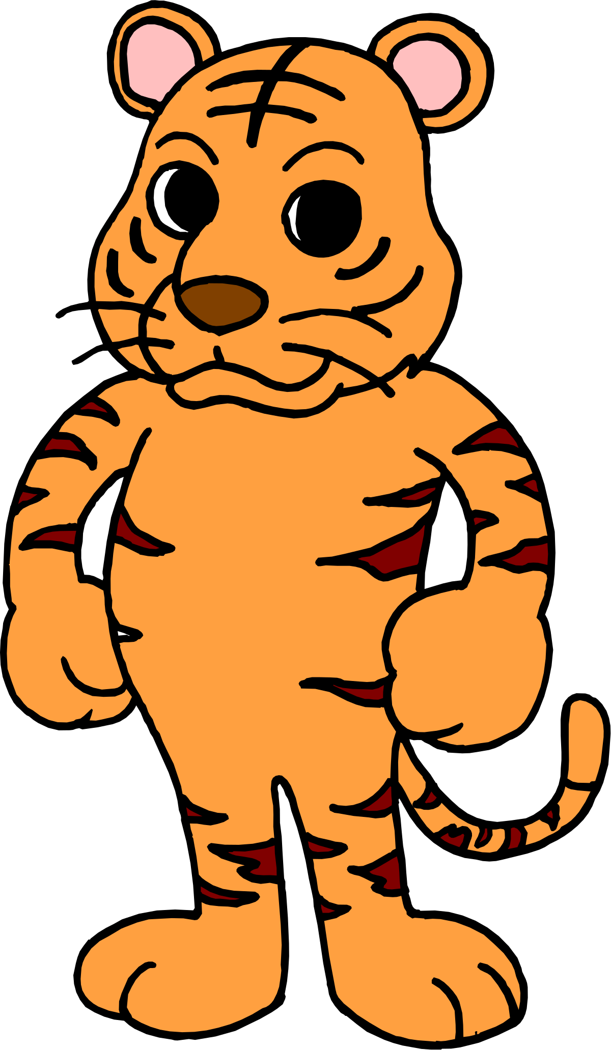 Cartoon Tiger Clipart: Adorable Fat Belly Character