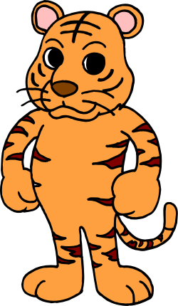 Cartoon Tiger Clipart: Adorable Fat Belly Character