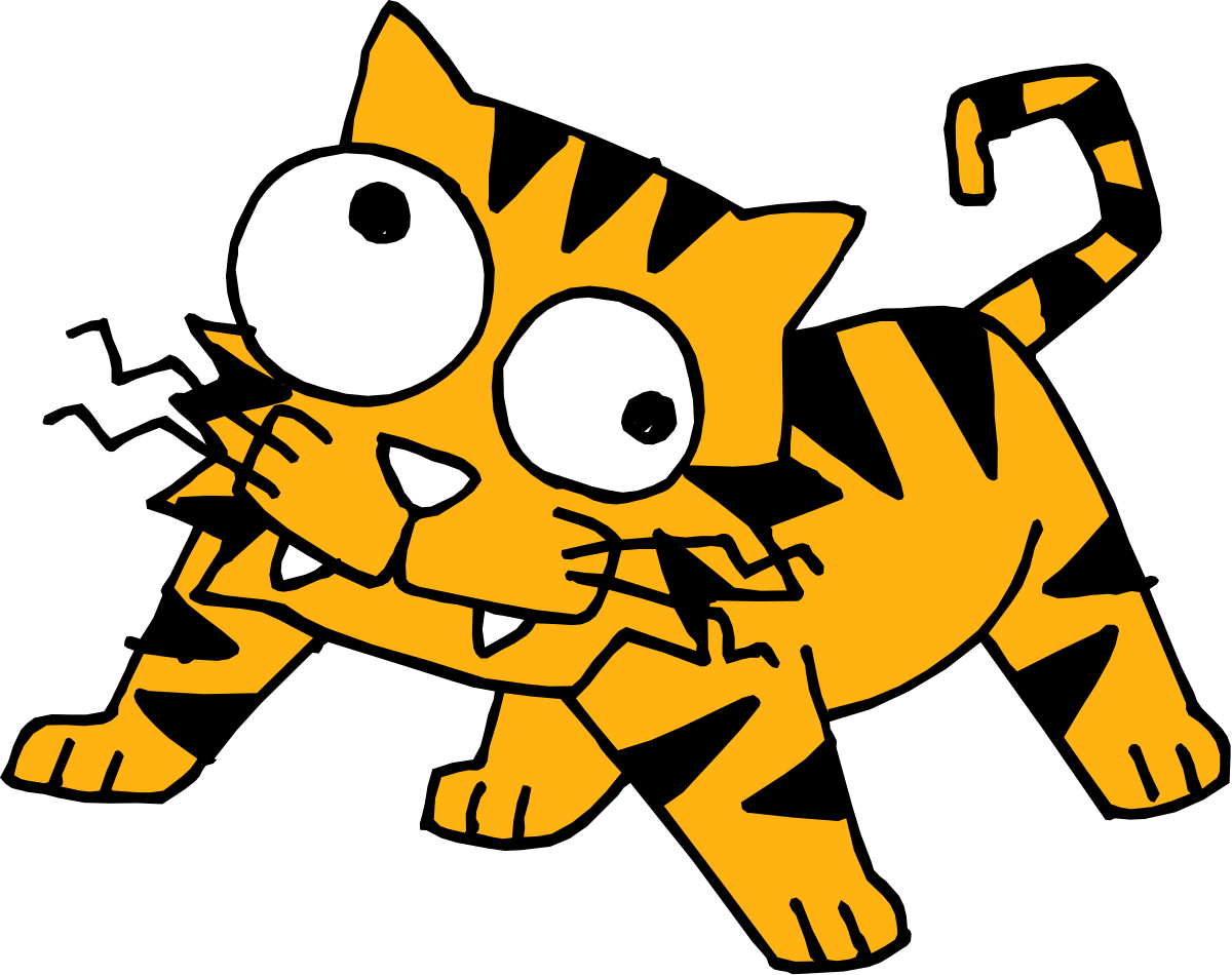 a cartoon cat with a big grin of teeth clip art png transparent Cartoon Cat Clipart with Big Grin: Fun and Playful Design