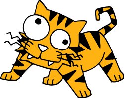 Cartoon Cat Clipart with Big Grin: Fun and Playful Design