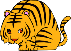 Cartoon Tiger with Big Eyes - Playful Clipart