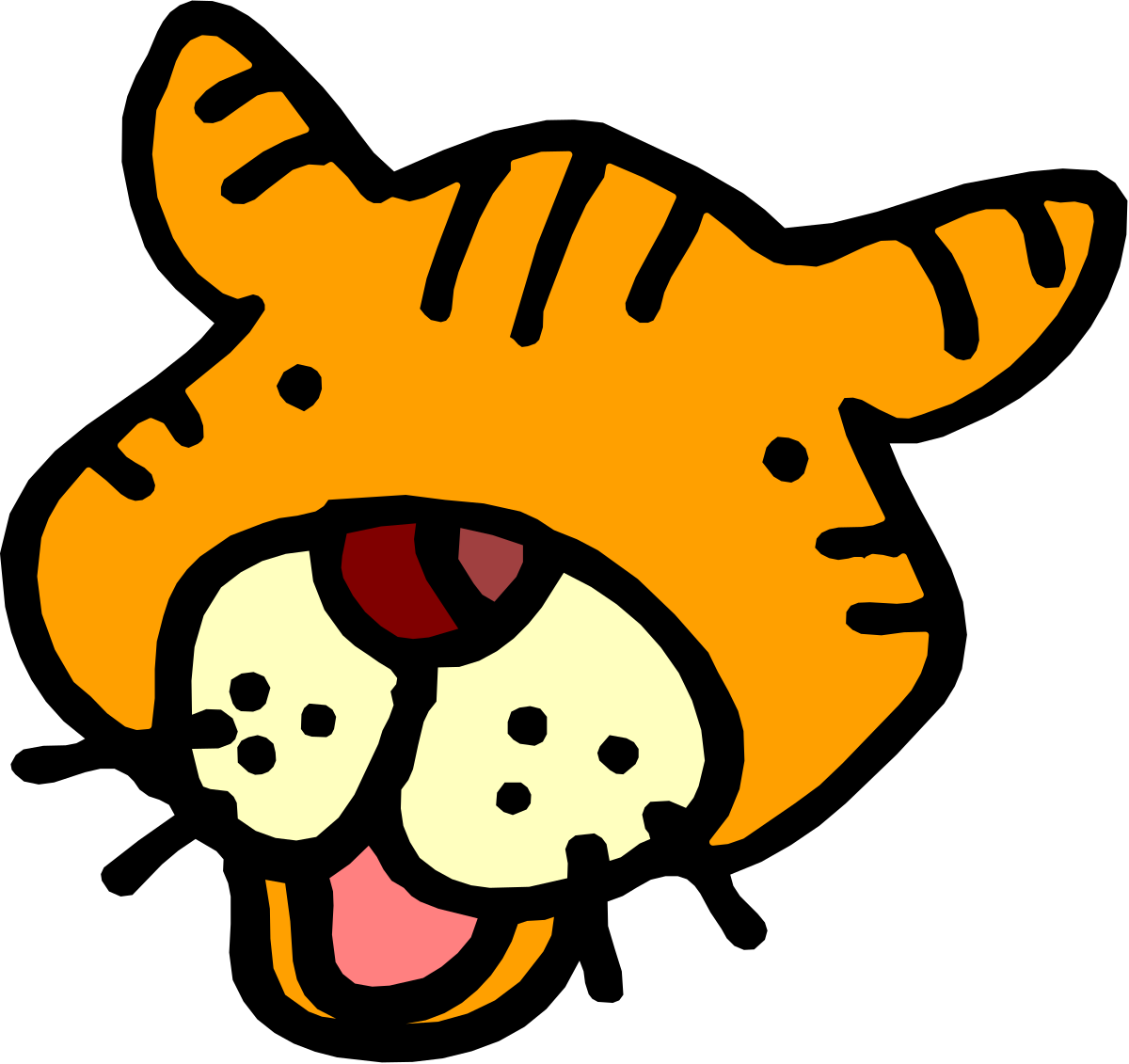 Cartoon Tiger with Open Mouth Clipart for Fun Designs