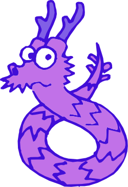 Purple Dragon Clipart with Horns and Spines - Fantasy Illustration