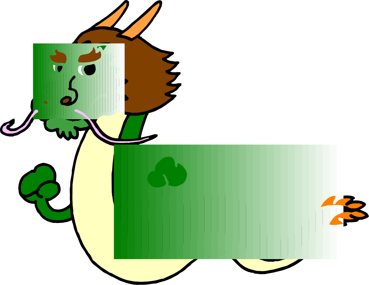 Green Dragon with White and Brown Tail Clipart - Enchanting Fantasy Imagery