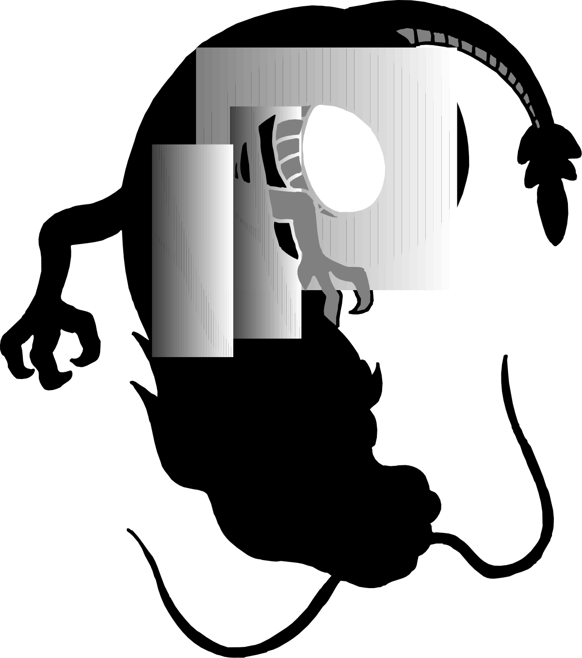 White Logo on Black Background - Elegant Clipart Design