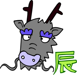 Cartoon Character Clipart with Green and Purple Face