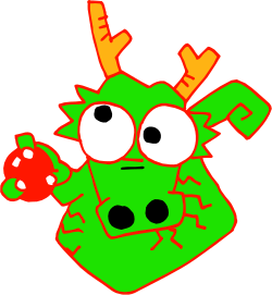 Green Monster with Horns and Red Nose Clipart: Playful and Whimsical