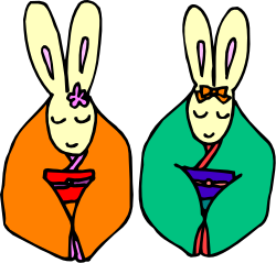 Two Dapper Rabbits in Suits and Ties Clipart