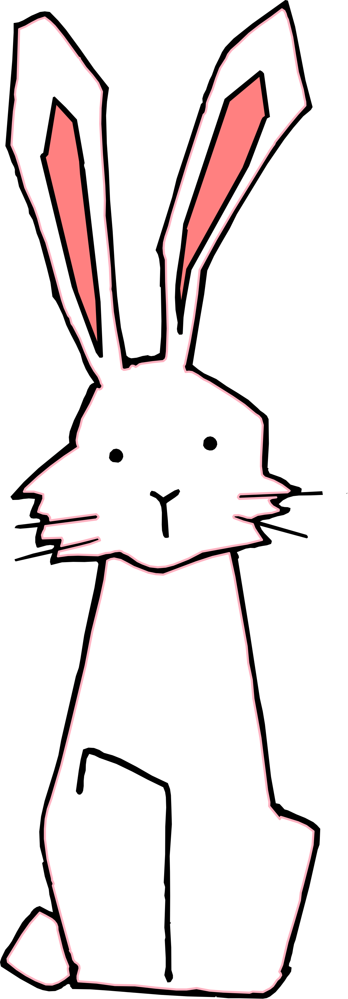 White Rabbit with Pink Ears - Enchanting Clipart for Your Projects