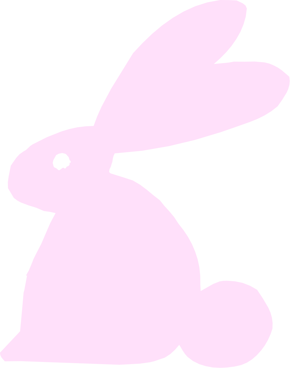Pink Bunny Silhouette on Black Background for Creative Projects