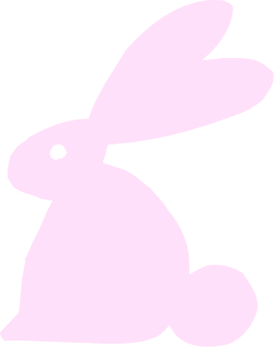 Pink Bunny Silhouette on Black Background for Creative Projects