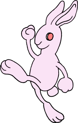 Pink Rabbit Running Clipart for Dynamic Visuals