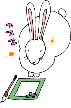 Rabbit with Book and Pen - Whimsical Clipart for Creative Projects