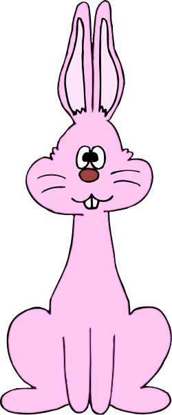 Pink Bunny Sitting with Closed Eyes  Adorable Clipart for Fun Designs