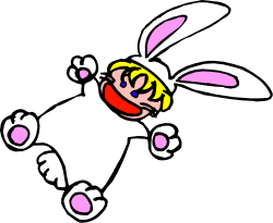Cartoon Bunny Clipart with Pink Nose and Yellow Accents