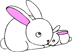 White Rabbit with Pink Ears Clipart for Fun Designs