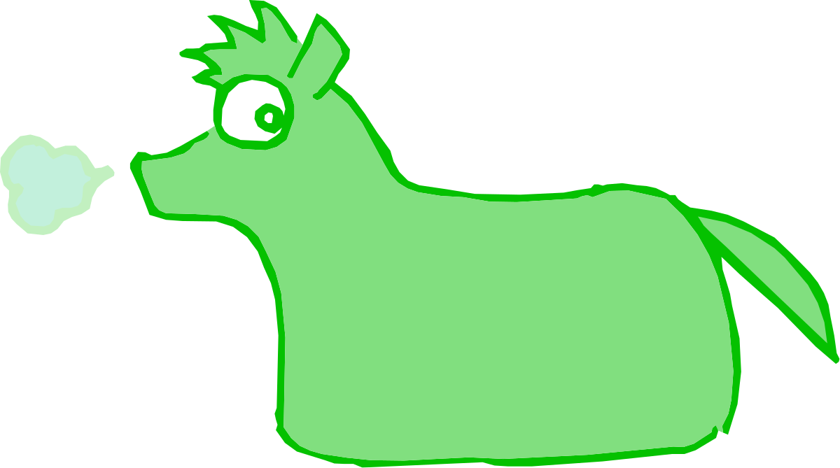 Green Horse Clipart with Unique White and Black Nose