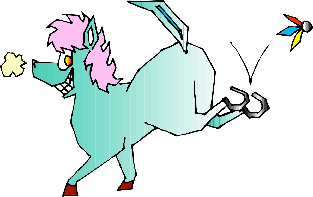 a cartoon horse with a pink mane and a blue mane clip art png transparent Cartoon Horse with Pink and Blue Mane - Whimsical Clipart for Fun Designs