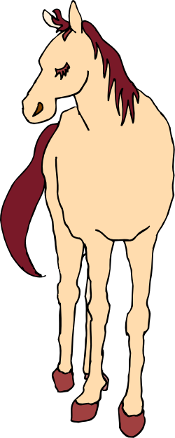 Red-Maned Horse Clipart - Stunning White Mane Illustration