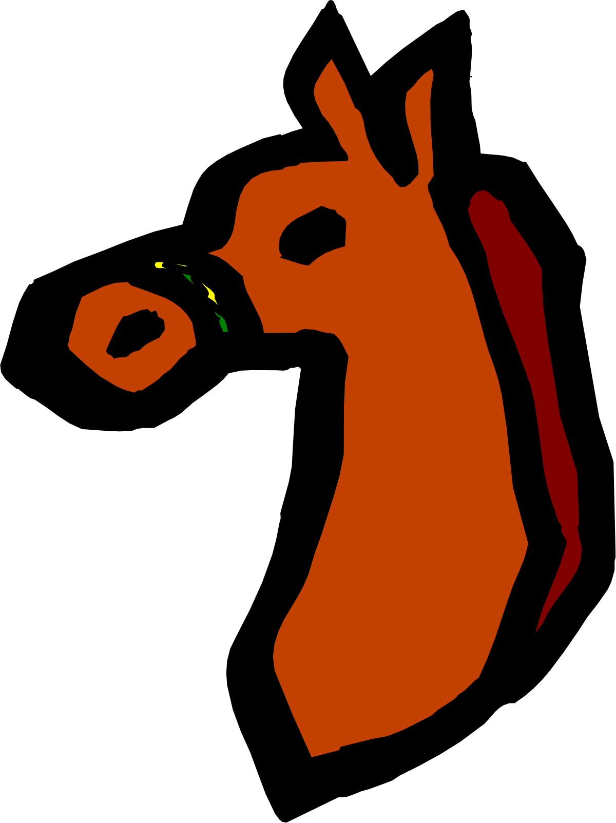 Deer Silhouette Clipart with Leaf - Nature Inspired Graphics