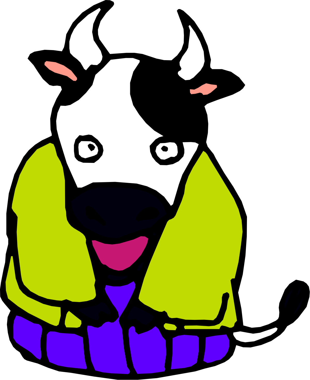 a cow wearing a tie and a green shirt clip art png transparent Cow in Green Shirt and Tie - Playful Clipart for Fun Designs