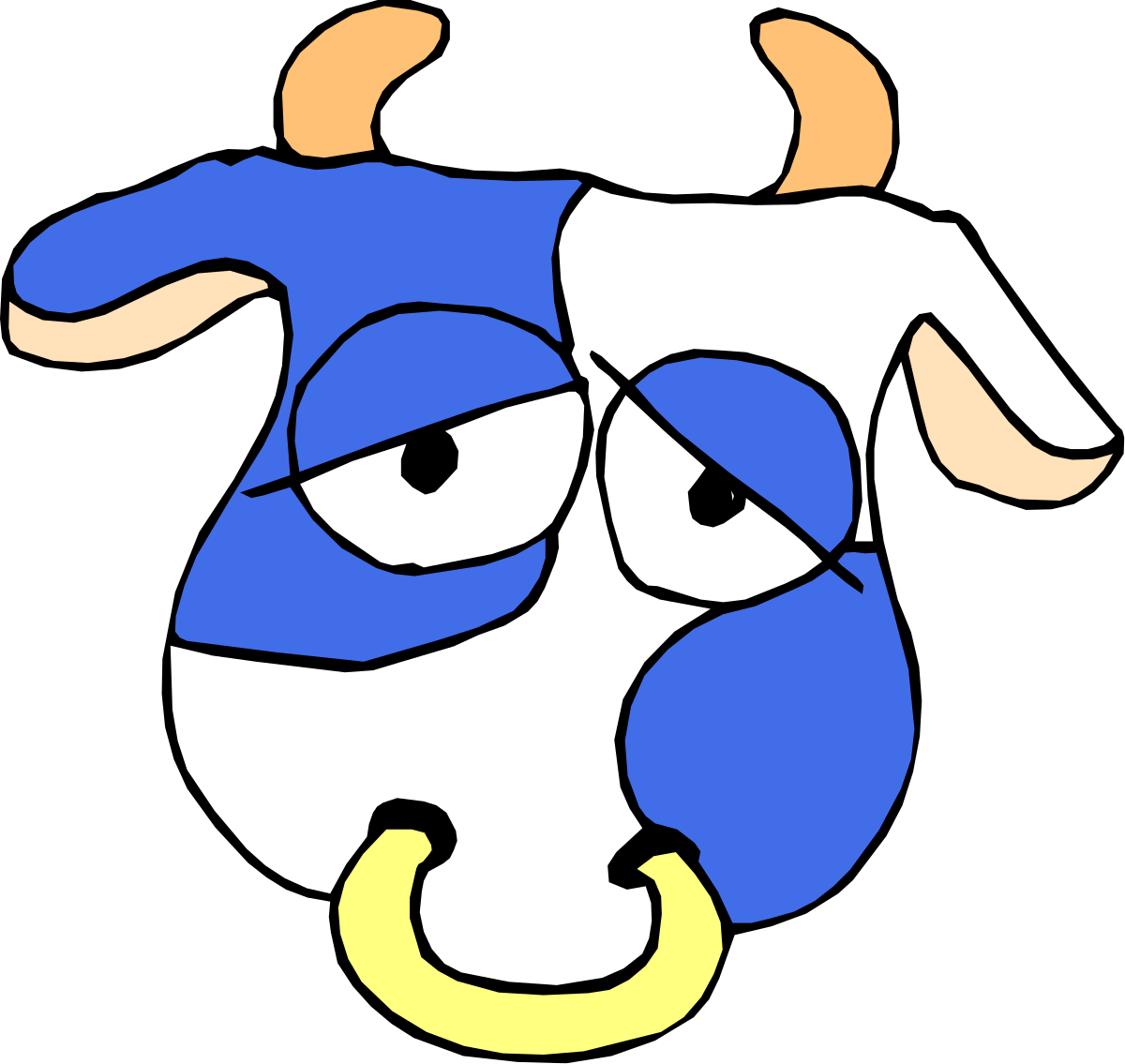 Blue and White Dog Clipart with Yellow Nose  Perfect for Your Projects