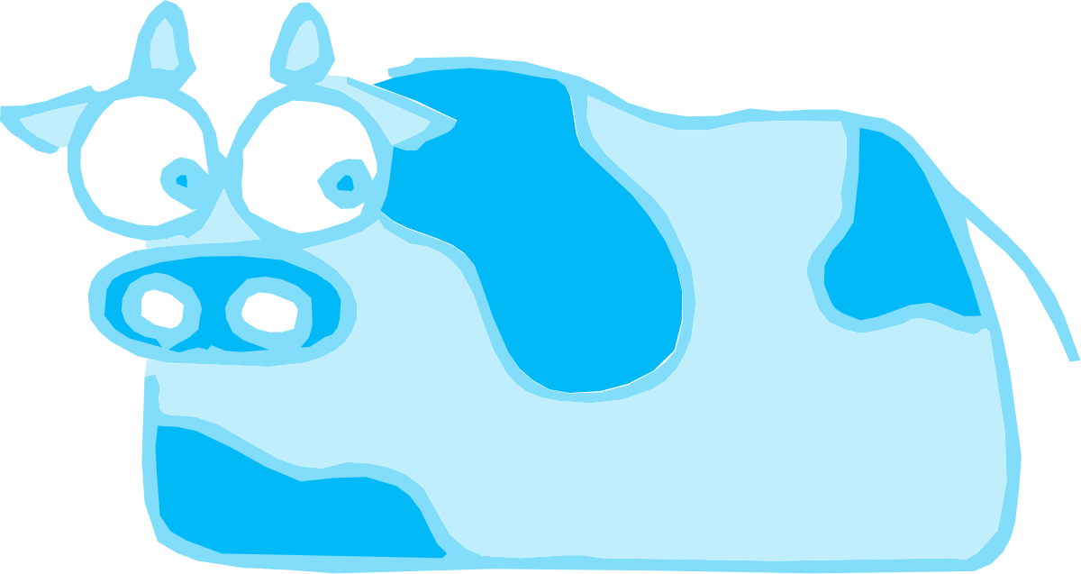 a cow with a blue nose and a white nose clip art png transparent Blue-Nosed Cow Clipart: Unique Farm Animal Graphics