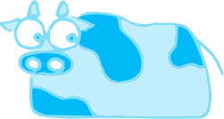 Blue-Nosed Cow Clipart: Unique Farm Animal Graphics