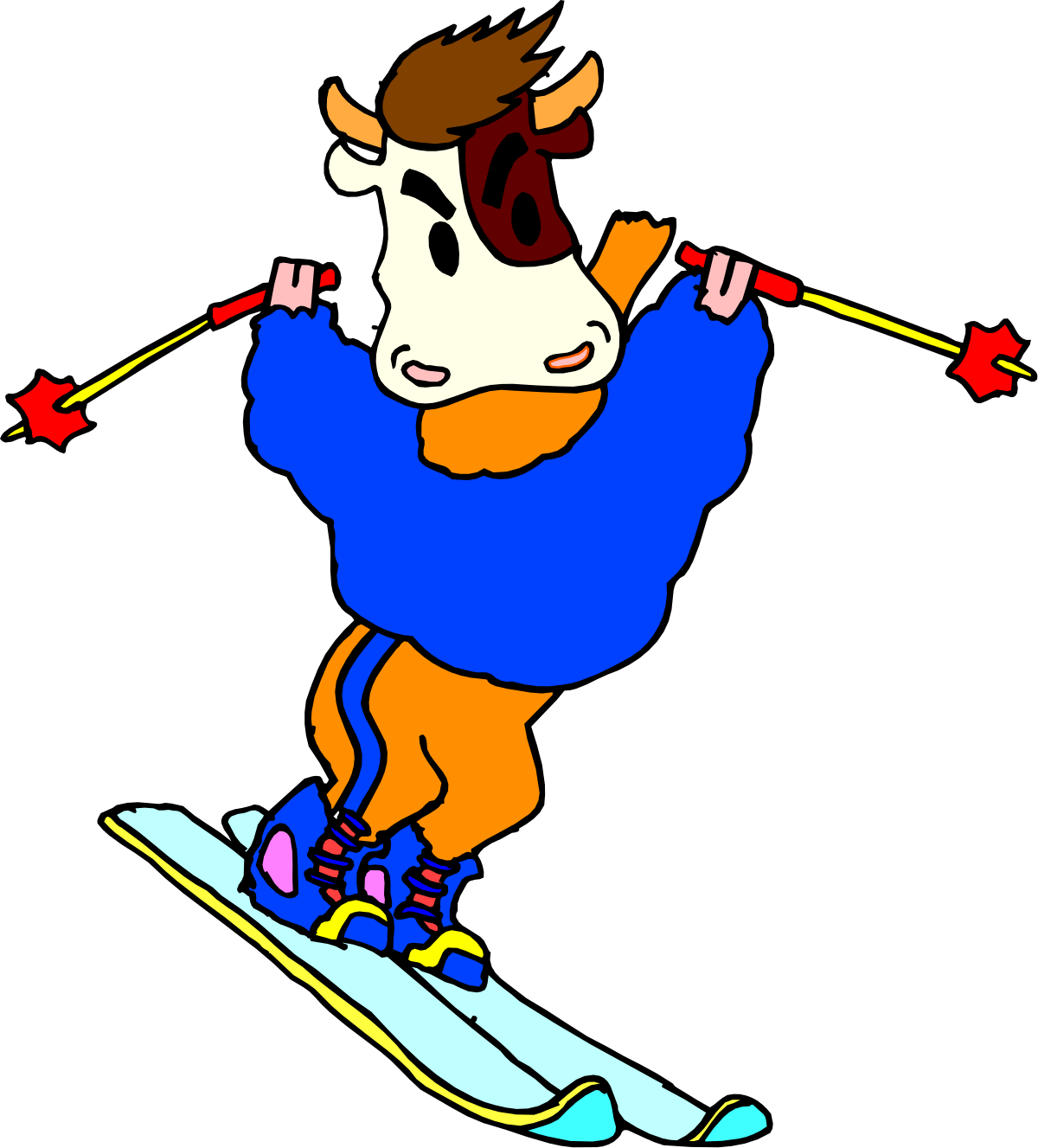 Cartoon Character Snowboarding Clipart