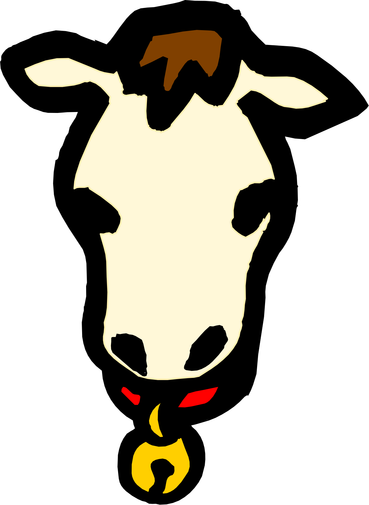 Cow with Yellow Tie Clipart: Charming Farm Animal Graphics