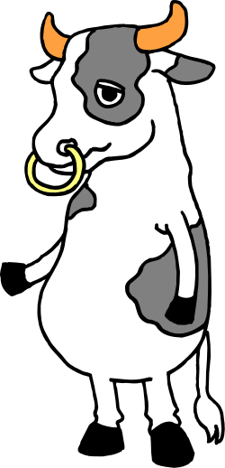 Cartoon Cow with Bell Clipart for Farm Themes