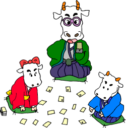 Cows Sitting on Ground with Money Clipart - Fun Farm Wealth Visualization