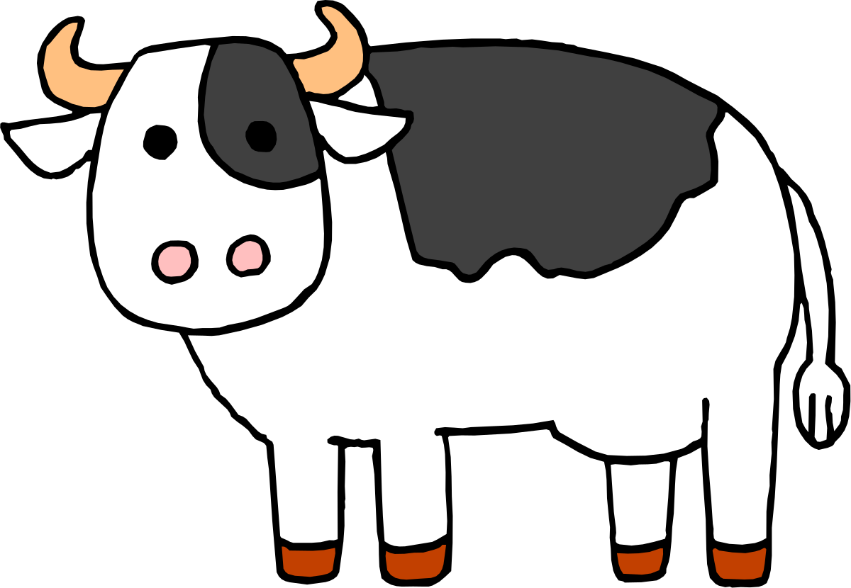 Cow Clipart with Black and White Face - Perfect for Farm and Animal Themes