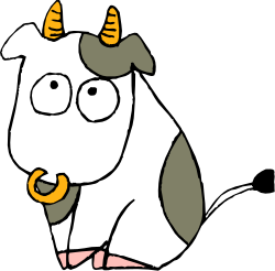 Cartoon Cow with Glasses and Hat - Fun and Whimsical Clipart