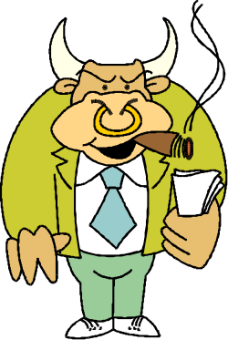 Cartoon Bull with Cup and Cigarette - Fun Clipart for All Occasions